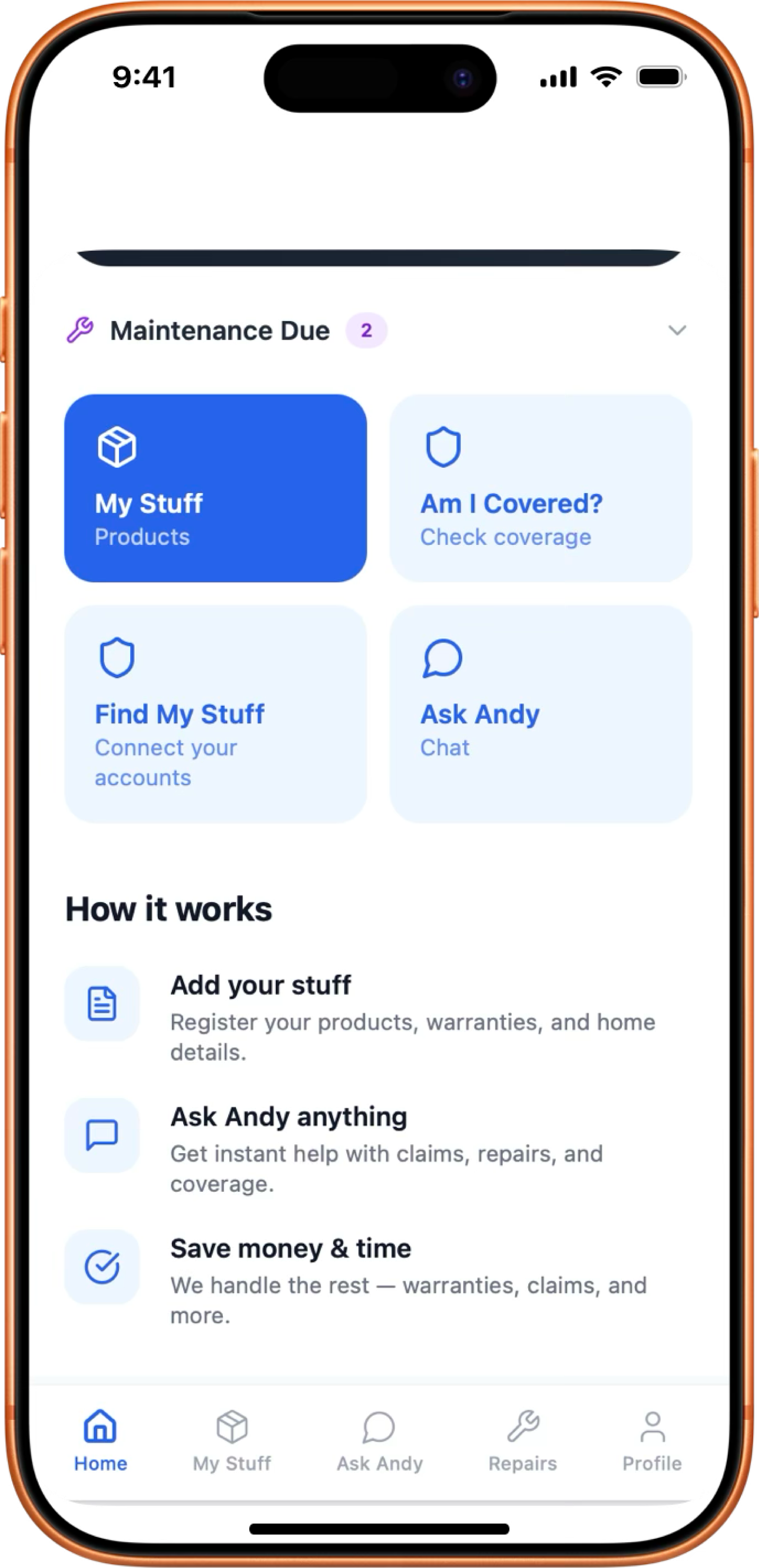 OwnWise app navigation